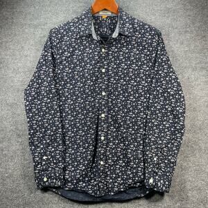 Tailor Vintage Shirt Men's Small Black Floral Allover Button Down Casual